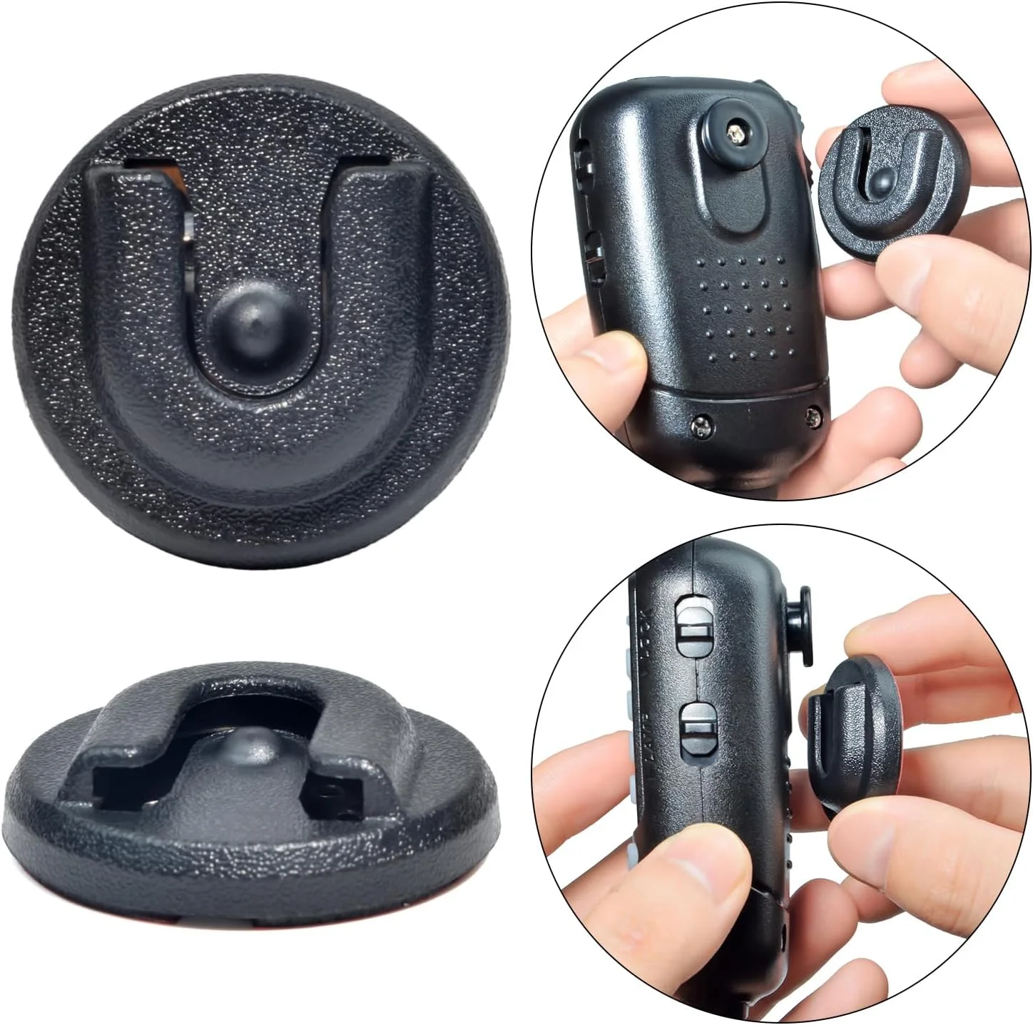 آویز میکروفون رادیویی CB همگانی، پایه نگهدارنده میکروفون با دکمه گرد و پشت چسب دار برای موتورولا HLN9073B CDM1250 CDM750 GM300 M1225 GM3688 GTX800 کنوود TK768G TK868G TM471A (بسته 5 عددی)