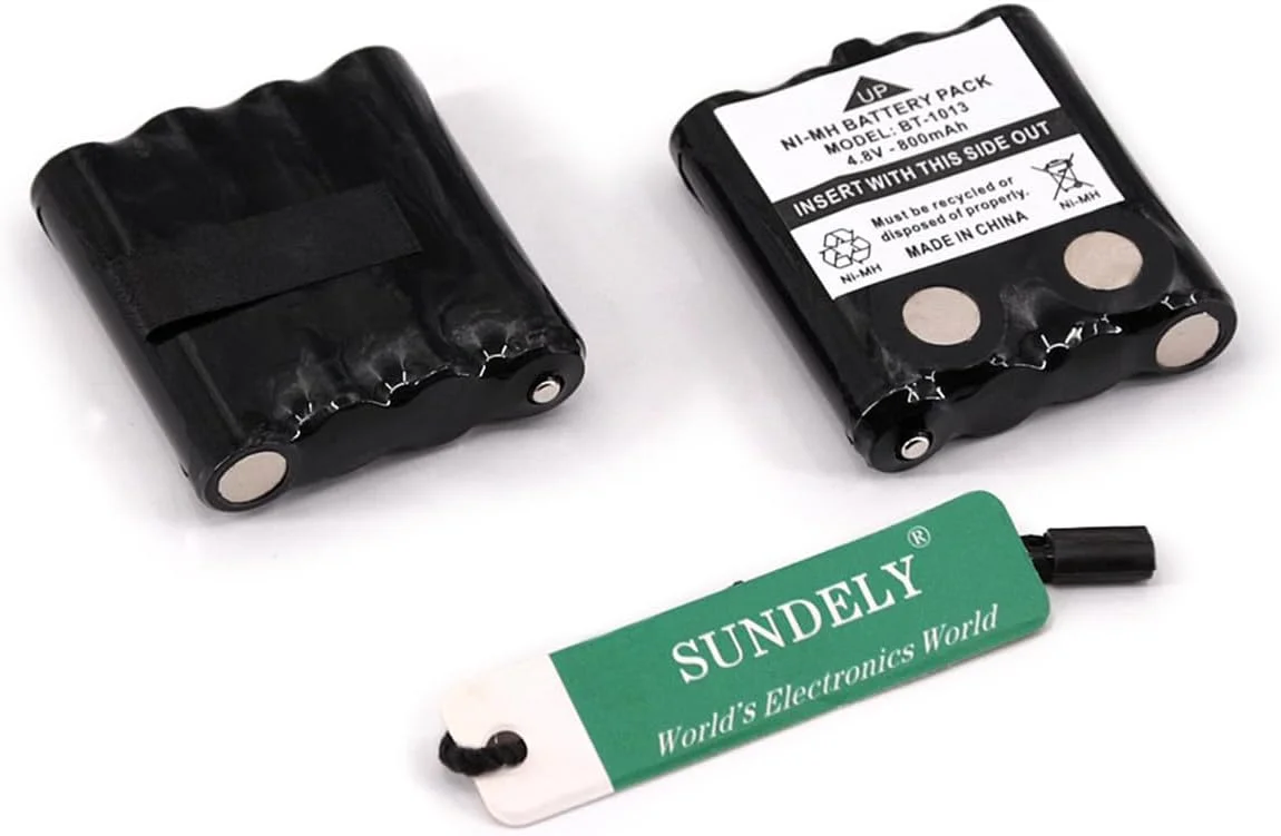 SUNDELY® 2 عدد باتری برای رادیو موتورولا TLKR T81 Hunter T80 T60 T50 T9 T8 T7 T6 T5 T4 T3 XT180 XTR446 IXNN4002A واکی تاکی 800mAh 4.8V Ni-MH AAA بسته باتری قابل شارژ جایگزین