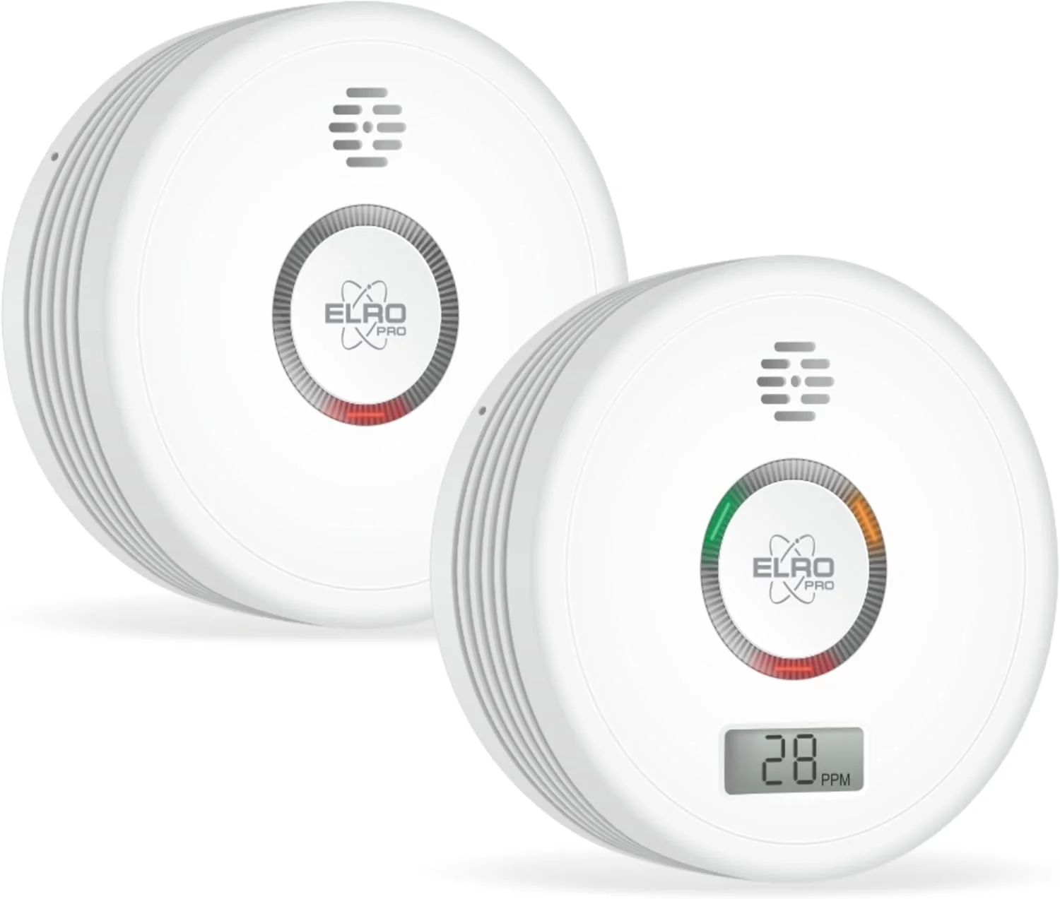 کیت ایمنی آتش سوزی ELRO FF4910 PRO - ردیاب دود و ردیاب مونوکسید کربن با باتری 10 ساله - مطابق با استاندارد اروپا EN14604 و EN50291 - بسته 2 عددی