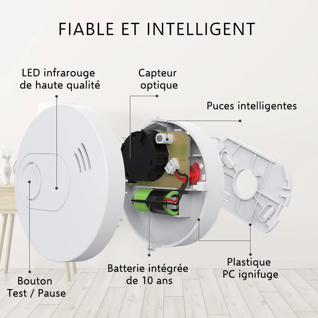 آشکارساز دود ELRO FS1510، 3 ولت، سفید، 1 عدد