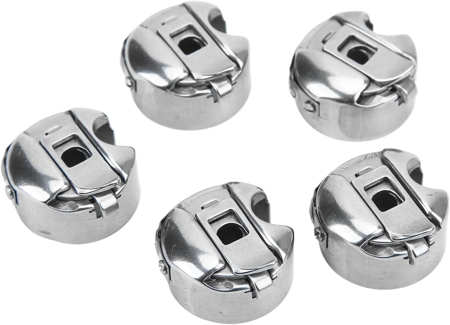 NDNCZDHC 5 عدد قاب ماسوره استیل ضد زنگ برای لوازم جانبی چرخ خیاطی تخت صنعتی برقی، 1.2 x 2.1 سانتی متر