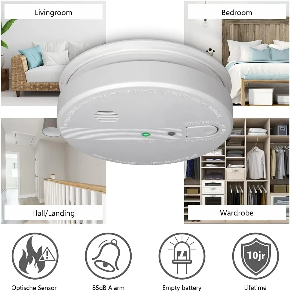 آشکارساز دود 230 ولت ELRO مدل FS1110P - اتصال به برق شهری - دارای باتری پشتیبان 10 ساله - مطابق با مصوبه ساختمانی آشکارساز دود 230 ولت ELRO مدل FS1110P - اتصال به برق شهری - دارای باتری پشتیبان 10 ساله - مطابق با مصوبه ساختمانی
