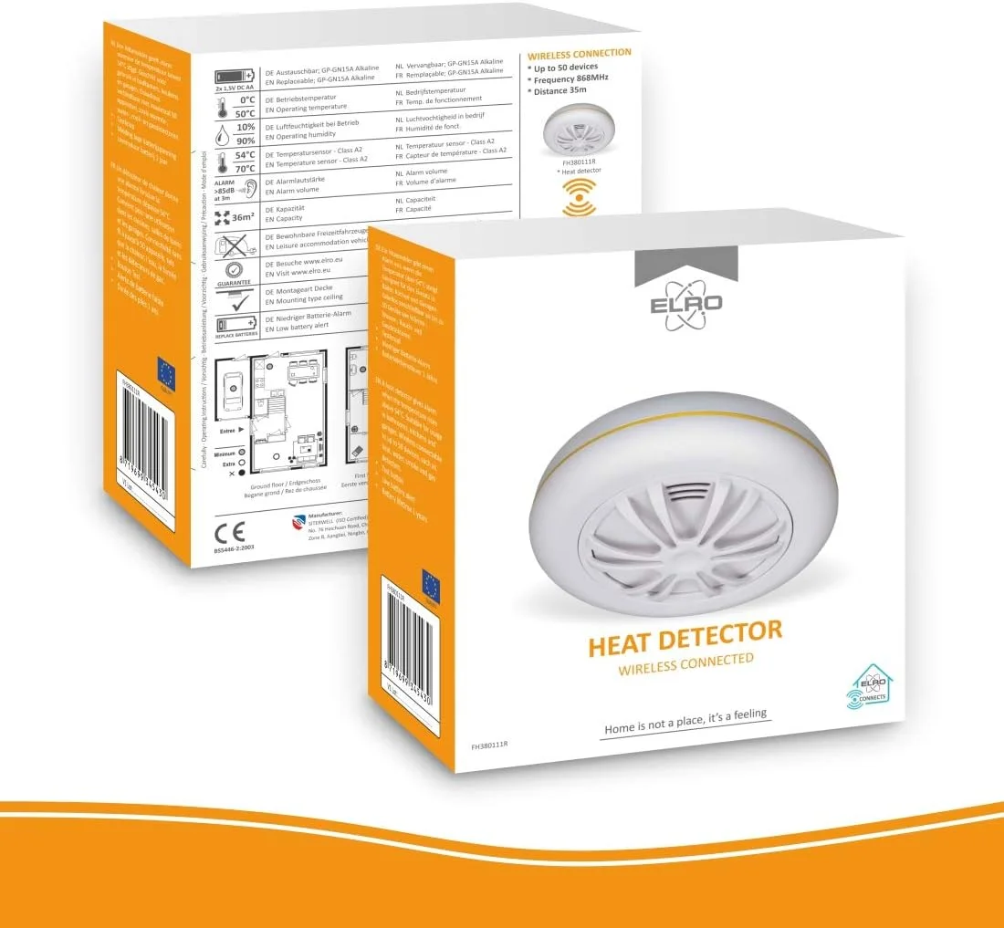 آشکارساز حرارتی بی سیم ELRO Connects FH3801R، 1 عدد آشکارساز حرارتی بی سیم ELRO Connects FH3801R، 1 عدد