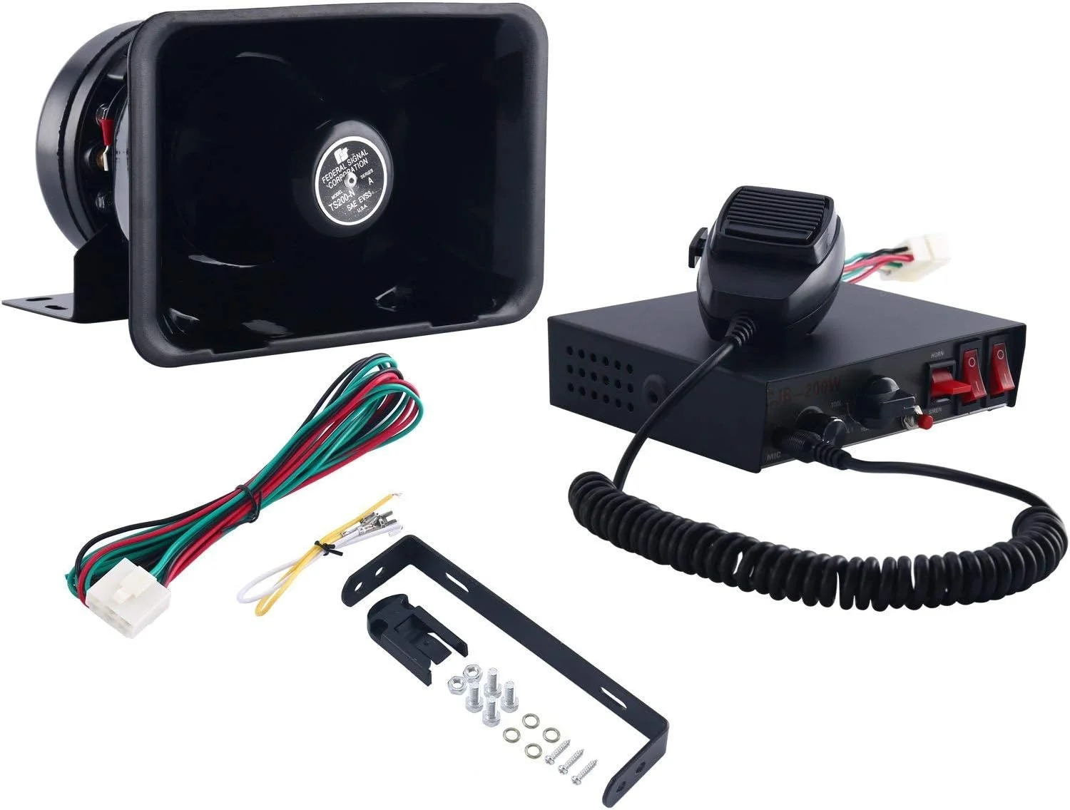 آژیر خطر اضطراری FreeTec با 8 تن صدا، بلندگوی 200 وات، کیت سیستم PA به همراه میکروفون دستی و سوئیچ های کنترل نور برای خودروهای پلیس، آمبولانس و آتش نشانی آژیر خطر اضطراری FreeTec با 8 تن صدا، بلندگوی 200 وات، کیت سیستم PA به همراه میکروفون دستی و سوئیچ های کنترل نور برای خودروهای پلیس، آمبولانس و آتش نشانی