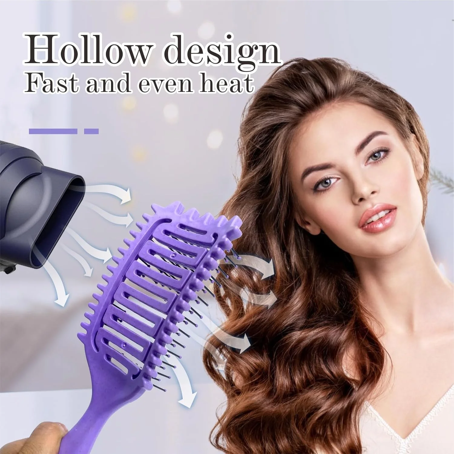 Curly Hair Brush for Curly Hair, Curl Defining Brush for Styling and Defining Curls for Women and Men, Wet or Dry Hair (Purple)