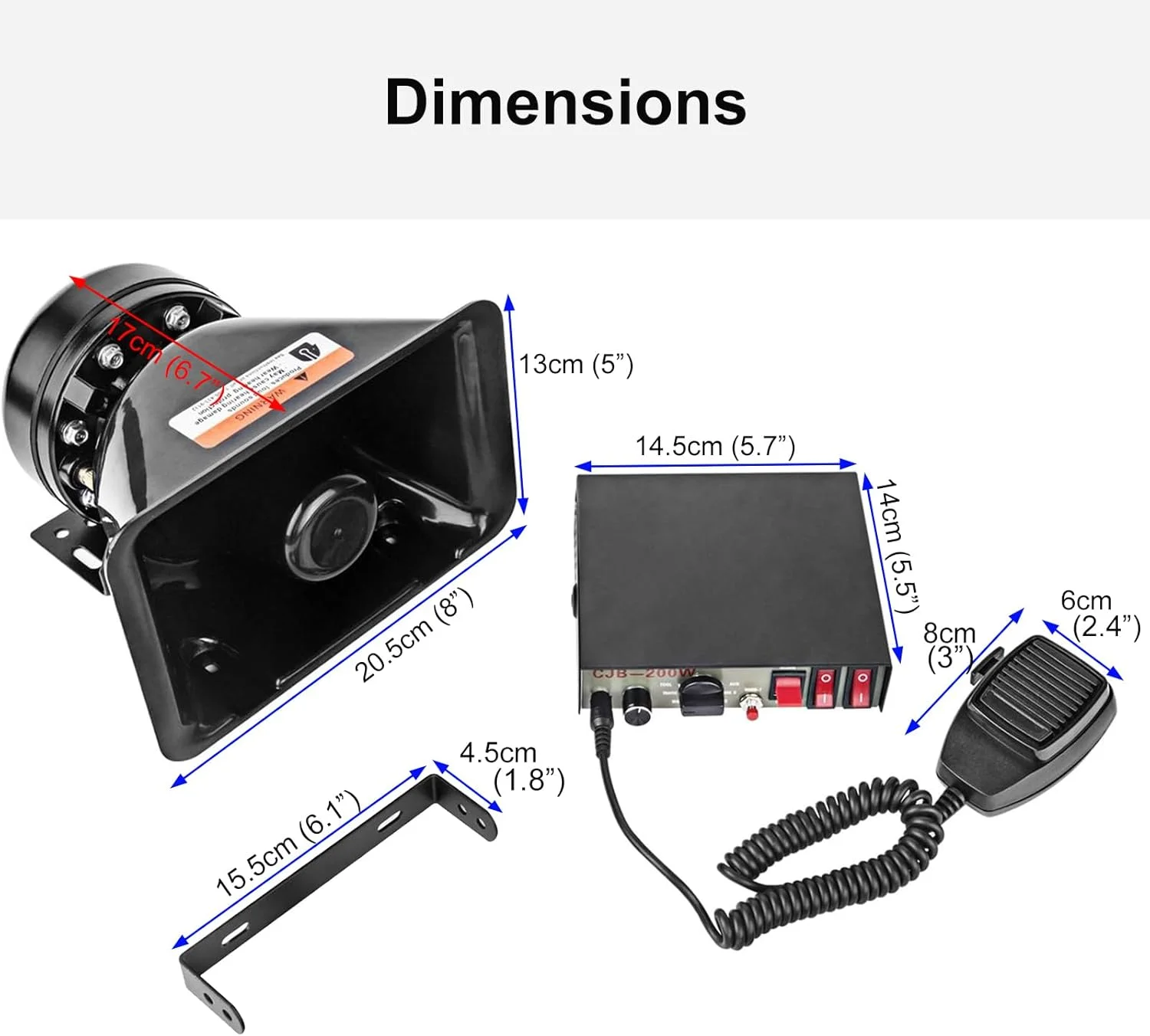 آژیر خطر اضطراری FreeTec با 8 تن صدا، بلندگوی 200 وات، کیت سیستم PA به همراه میکروفون دستی و سوئیچ های کنترل نور برای خودروهای پلیس، آمبولانس و آتش نشانی آژیر خطر اضطراری FreeTec با 8 تن صدا، بلندگوی 200 وات، کیت سیستم PA به همراه میکروفون دستی و سوئیچ های کنترل نور برای خودروهای پلیس، آمبولانس و آتش نشانی