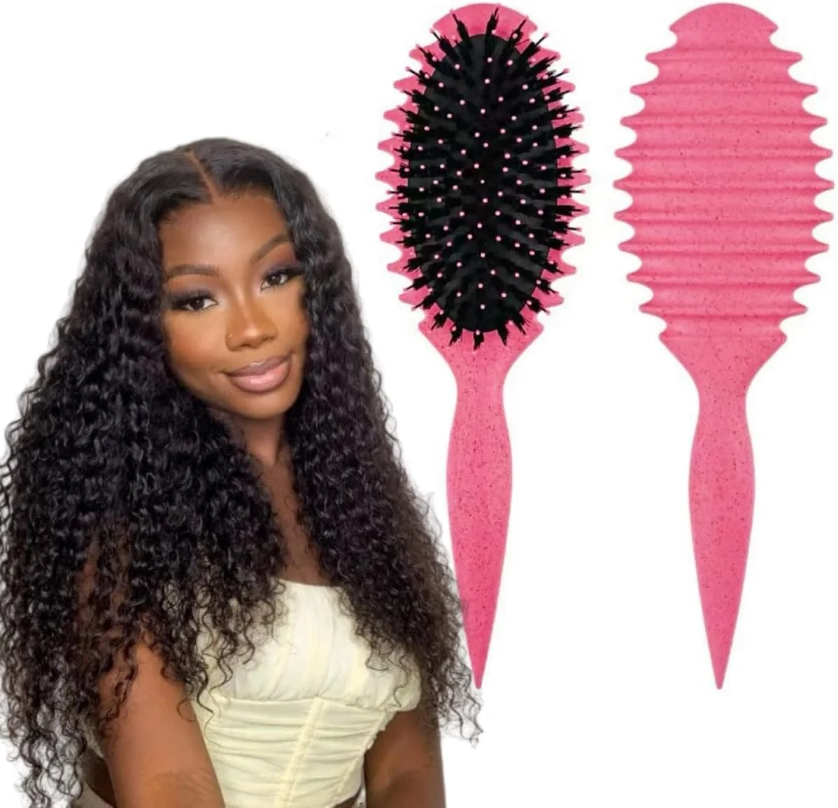 برس موی فر، برس حالت دهنده فر، برس فر کننده مو برای موهای فر خیس، حالت دهی و مشخص کردن فرها برای زنان و مردان