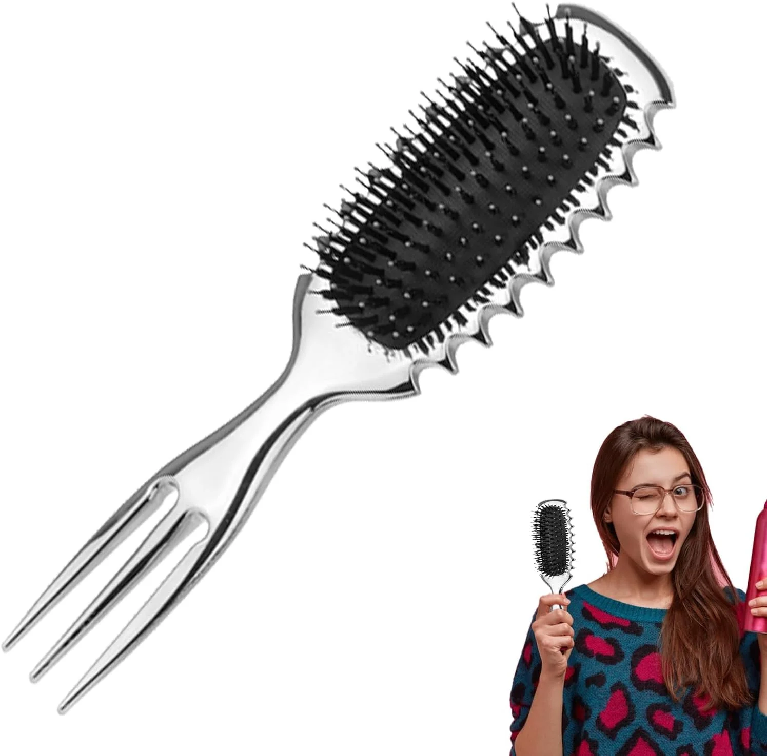 برس حالت دهنده موهای فر - برس حالت دهی برای فر کردن مو | شانه ماساژ چند منظوره حالت دهنده فر برای سفر کاری، مدرسه و فضای باز