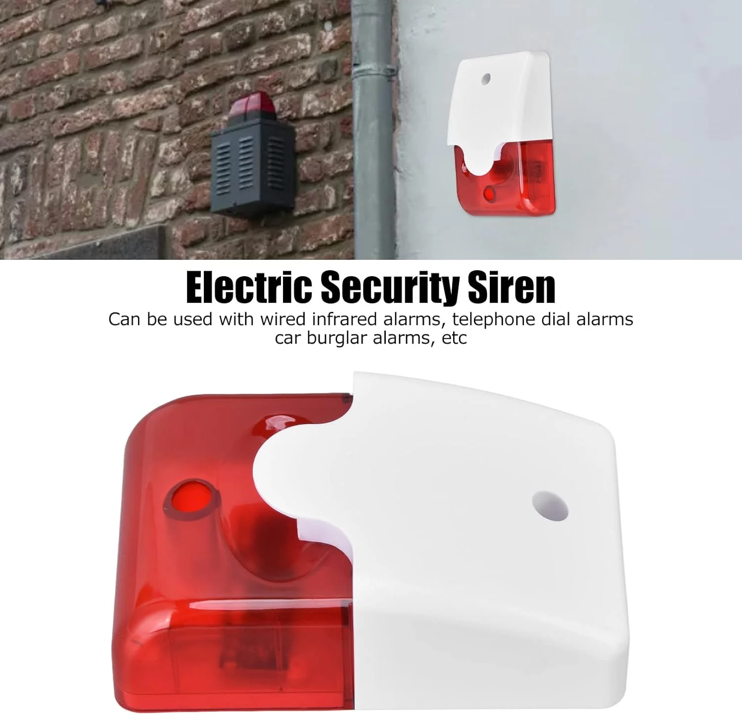 آژیر فلاشر سیمی Folanda، آلارم نور صدا کوچک با حجم قابل تنظیم، DC12V، سیستم آلارم امنیتی خانگی برای ویلا، مزرعه، آسایشگاه، آپارتمان، مغازه، حیاط بیرونی، باغ آژیر فلاشر سیمی Folanda، آلارم نور صدا کوچک با حجم قابل تنظیم، DC12V، سیستم آلارم امنیتی خانگی برای ویلا، مزرعه، آسایشگاه، آپارتمان، مغازه، حیاط بیرونی، باغ