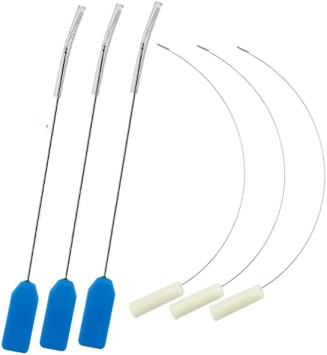 6pcs Long Serger Needle Threader Set, Threaders for Overlocker, Looper and Needle, Punch Needles, Embroidery Floss, Cross Stitch, DIY Sewing and Craft Work