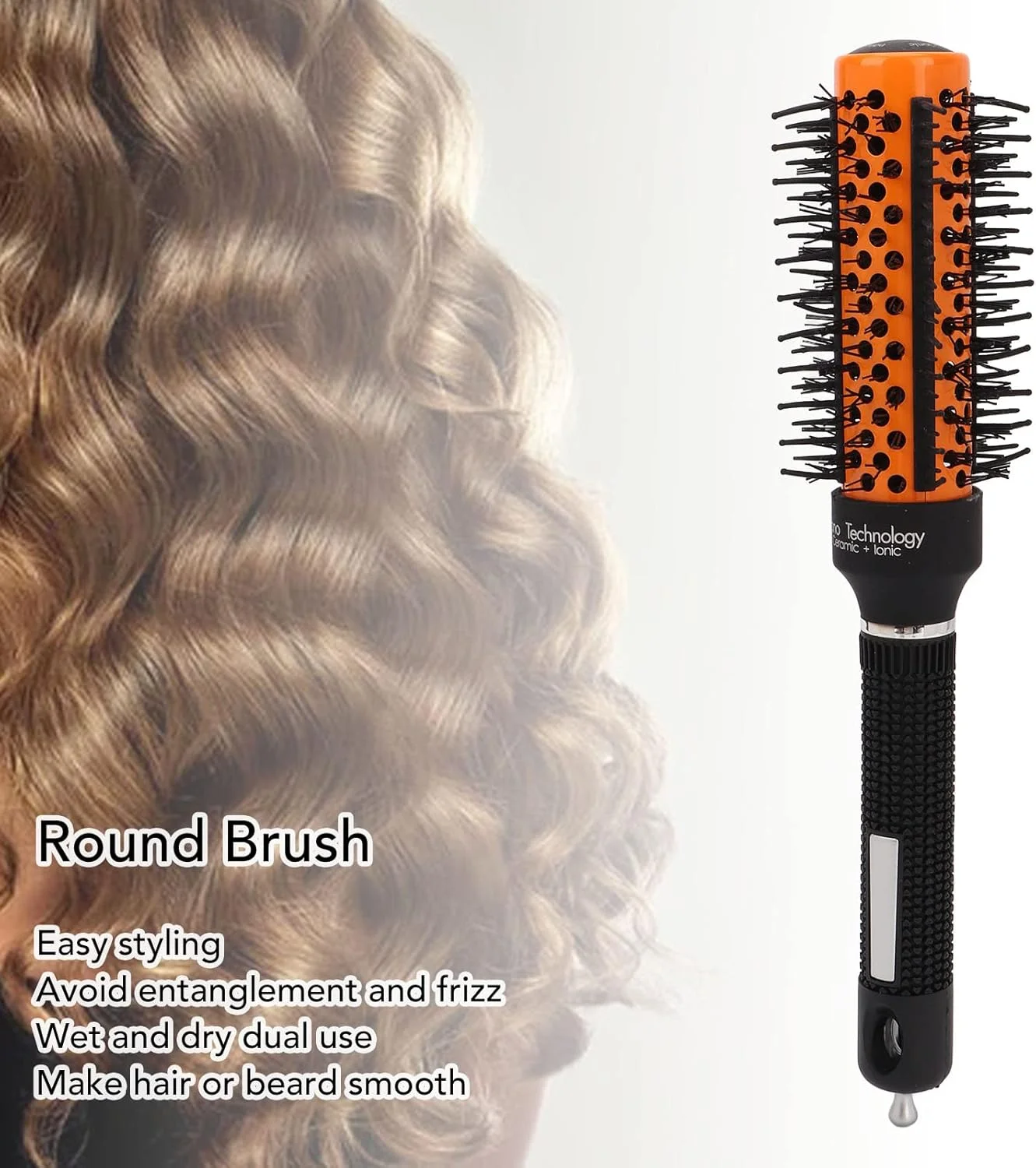 برس گرد فر کننده مو، برس حرارتی حالت دهنده، برس گرد بدون الکتریسیته ساکن برای خشک کردن، فر کردن و صاف کردن مو، برس موی گرد حالت دهنده