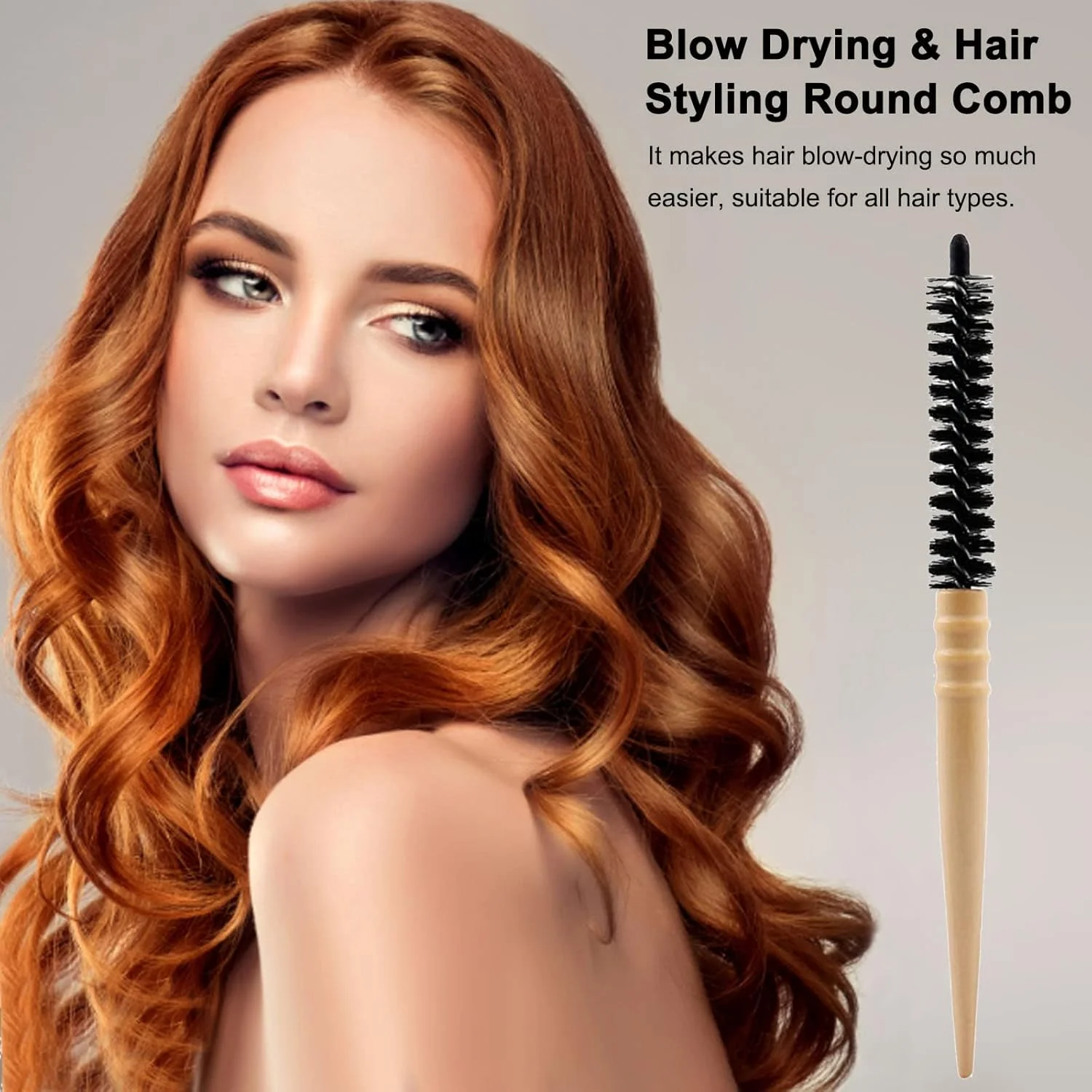 شانه حالت دهنده مو فر کننده، برس مو گرد ضد الکتریسیته ساکن برای خشک کردن و حالت دادن مو در خانه و سالن
