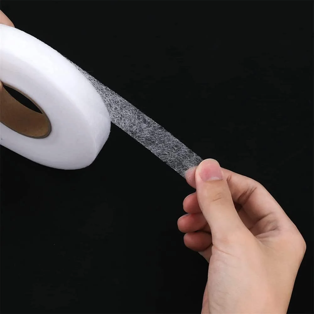 نوار لبه چسبی Neotimely، نوار لبه چسبی پارچه ای، نوار چسب تار عنکبوتی، نوار چسب ذوب شدنی برای اتصال لباس، شلوار جین، یقه، هر کدام 64 متر (2 بسته، سفید، 2.5 سانتی متر)