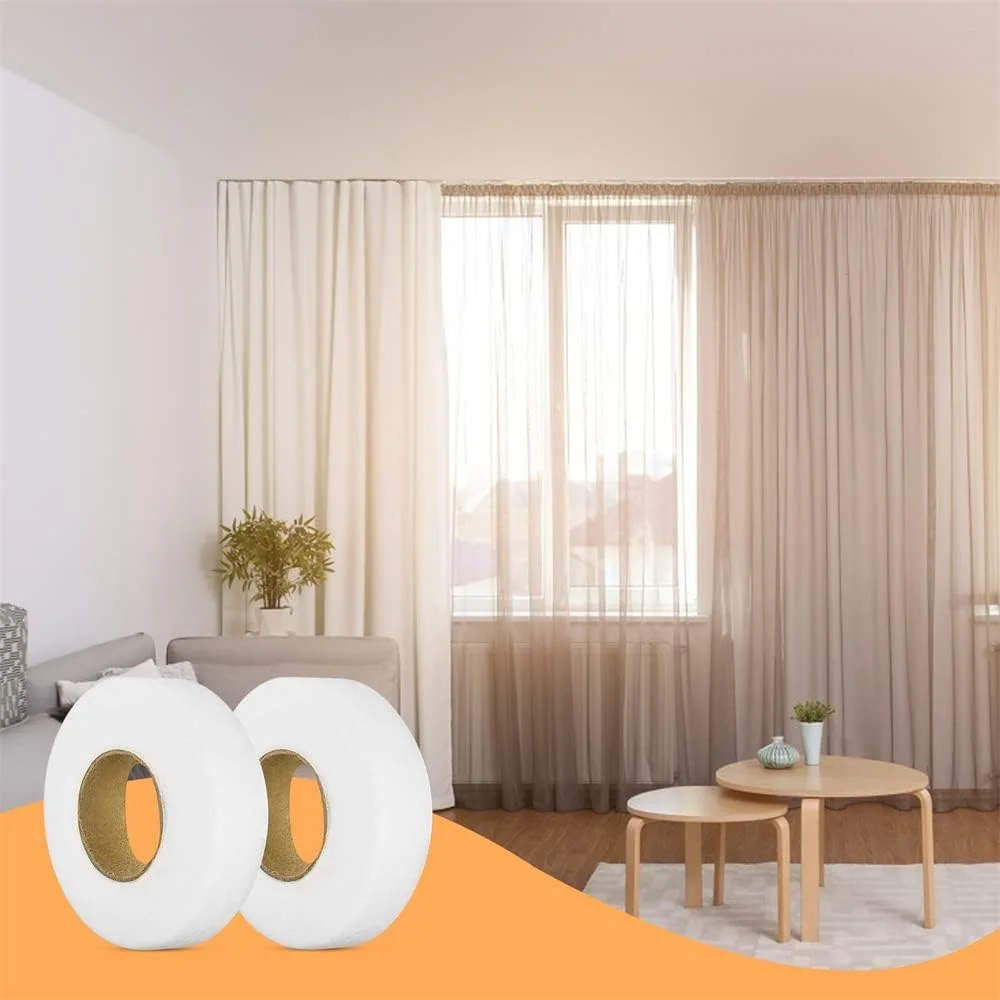 نوار لبه چسبی Neotimely، نوار لبه چسبی پارچه ای، نوار چسب تار عنکبوتی، نوار چسب ذوب شدنی برای اتصال لباس، شلوار جین، یقه، هر کدام 64 متر (2 بسته، سفید، 2.5 سانتی متر)