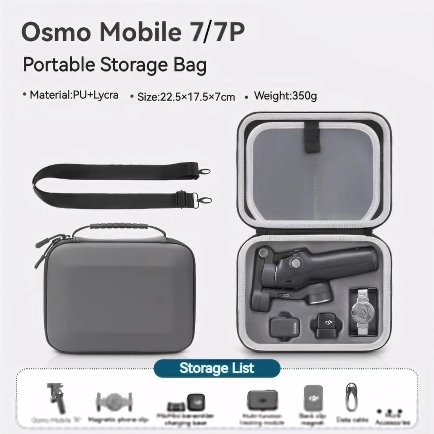 کیف حمل SKEIDO برای DJI Osmo Mobile 7P/Mobile 7، کیف نگهداری شانه ضد آب برای لوازم جانبی گیمبال DJI OM 7 P/OM 7 کیف حمل SKEIDO برای DJI Osmo Mobile 7P/Mobile 7، کیف نگهداری شانه ضد آب برای لوازم جانبی گیمبال DJI OM 7 P/OM 7