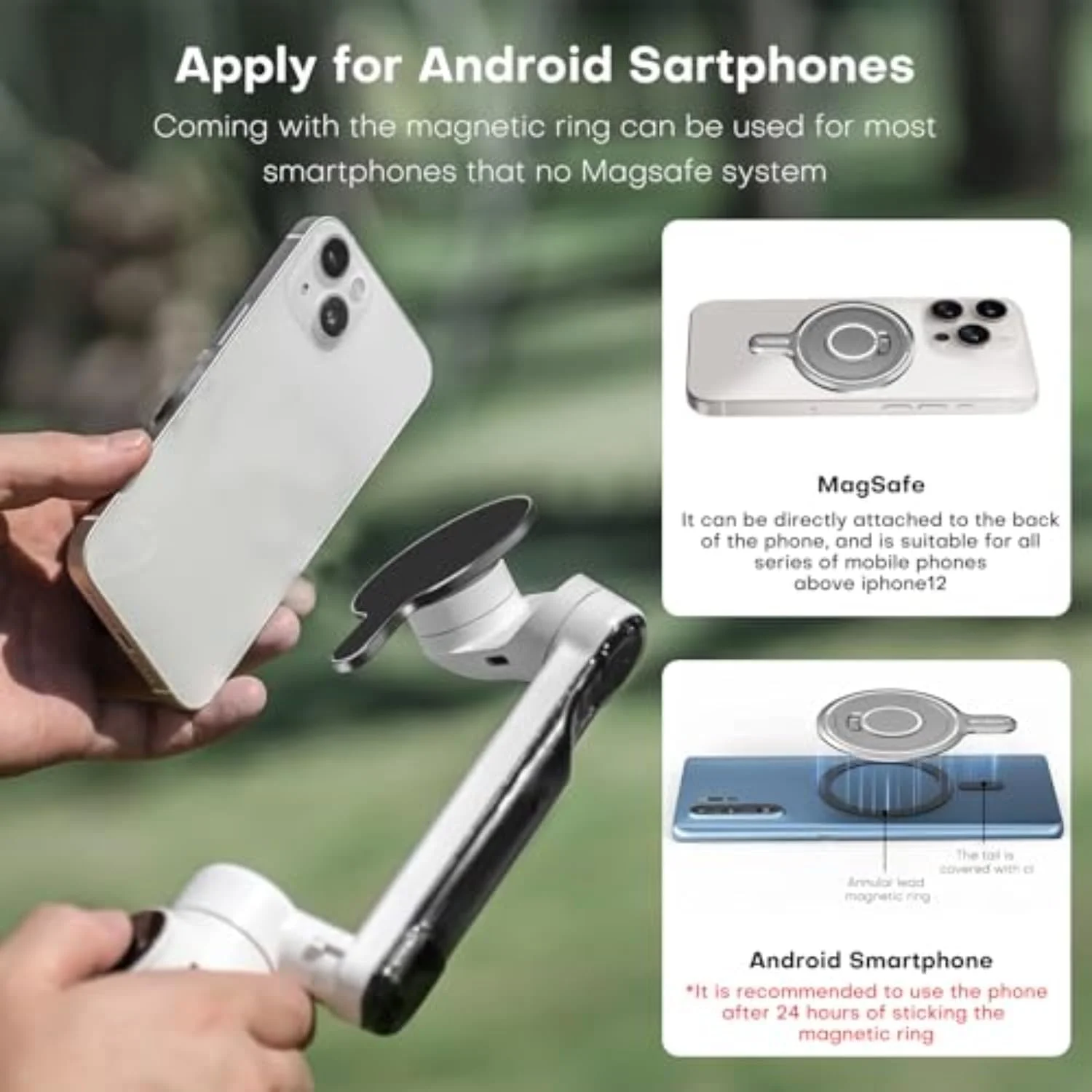 پایه آداپتور مغناطیسی گیمبال SKEIDO برای Insta360 Flow Pro/Flow، آداپتور مغناطیسی آلیاژ آلومینیوم برای Magsafe آیفون، پایه رهاسازی سریع با حلقه مغناطیسی برای گوشی های هوشمند سری اندروید پایه آداپتور مغناطیسی گیمبال SKEIDO برای Insta360 Flow Pro/Flow، آداپتور مغناطیسی آلیاژ آلومینیوم برای Magsafe آیفون، پایه رهاسازی سریع با حلقه مغناطیسی برای گوشی های هوشمند سری اندروید