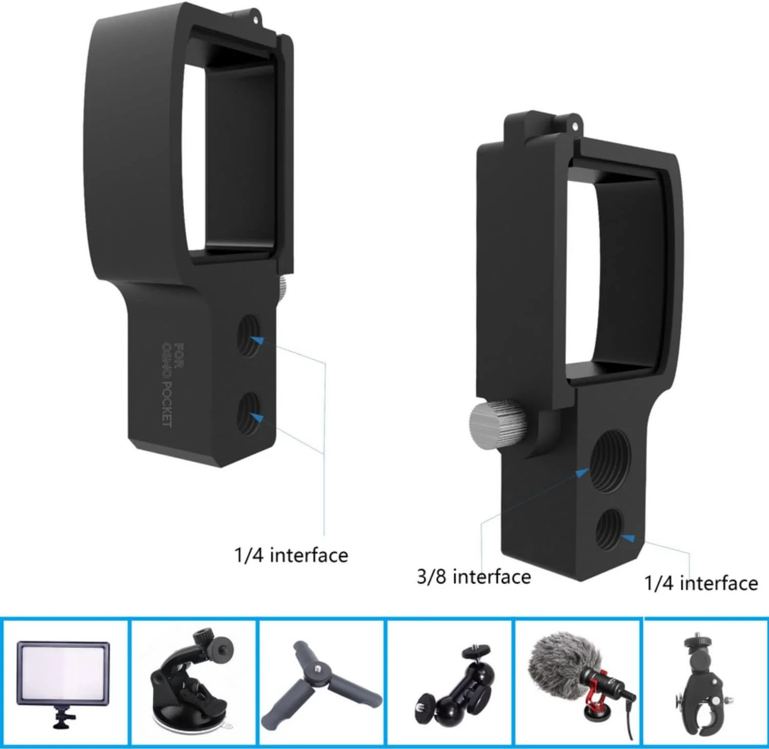 آداپتور توسعه گیمبال دستی SKEIDO سازگار با DJI Pocket 2، نگهدارنده، مبدل، ماژول توسعه، بلوک اتصال برای Osmo Pocket آداپتور توسعه گیمبال دستی SKEIDO سازگار با DJI Pocket 2، نگهدارنده، مبدل، ماژول توسعه، بلوک اتصال برای Osmo Pocket