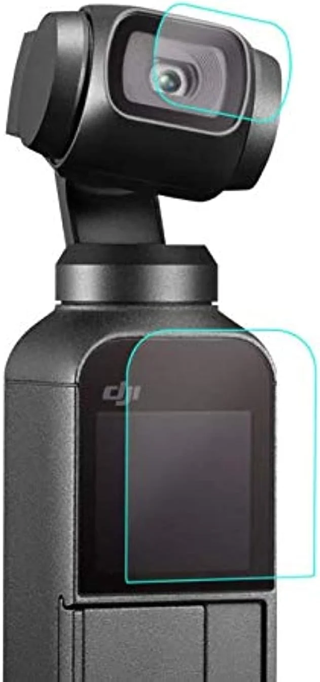 محافظ صفحه نمایش شیشه ای حرارت دیده SKEIDO، دو عددی، به همراه محافظ لنز TPU برای گیمبال دستی DJI OSMO Pocket