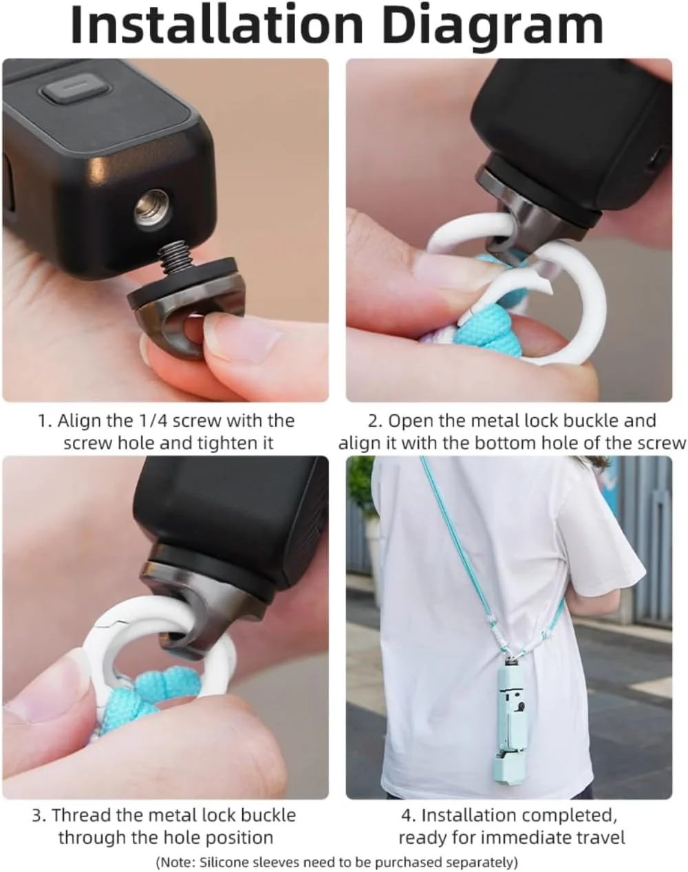 بند گردنی SKEIDO برای DJI OSMO Pocket 3 ضد گم شدن با پیچ 1/4، سازگار با دوربین گیمبال دستی Pocket 3، لوازم جانبی محافظ بند گردنی SKEIDO برای DJI OSMO Pocket 3 ضد گم شدن با پیچ 1/4، سازگار با دوربین گیمبال دستی Pocket 3، لوازم جانبی محافظ