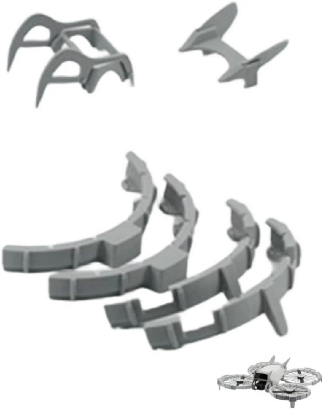 کیت محافظت جامع SKEIDO برای لوازم جانبی DJI FLIP شامل محافظ سپر گیمبال، محافظ دم، محافظ پروانه و پوشش پایه فرود (خاکستری)