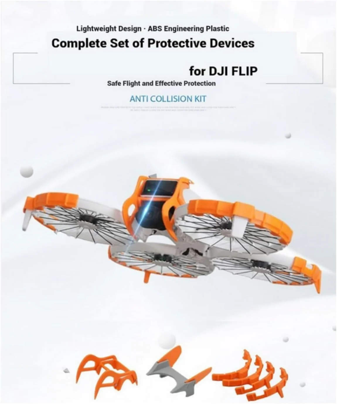 کیت محافظت جامع SKEIDO برای لوازم جانبی DJI FLIP شامل محافظ سپر گیمبال، محافظ دم، محافظ پروانه و پوشش پایه فرود (خاکستری)