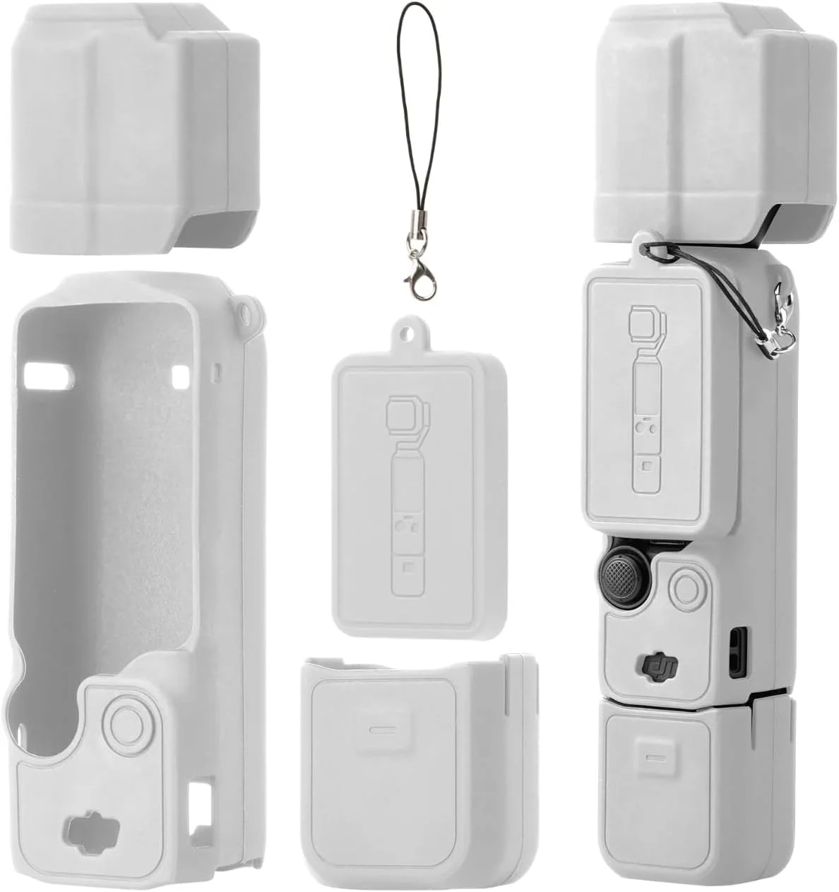 کیف سیلیکونی محافظ دوربین DJI OSMO Pocket 3 مدل SKEIDO به همراه درپوش لنز ضد خش و بند آویز کیف سیلیکونی محافظ دوربین DJI OSMO Pocket 3 مدل SKEIDO به همراه درپوش لنز ضد خش و بند آویز