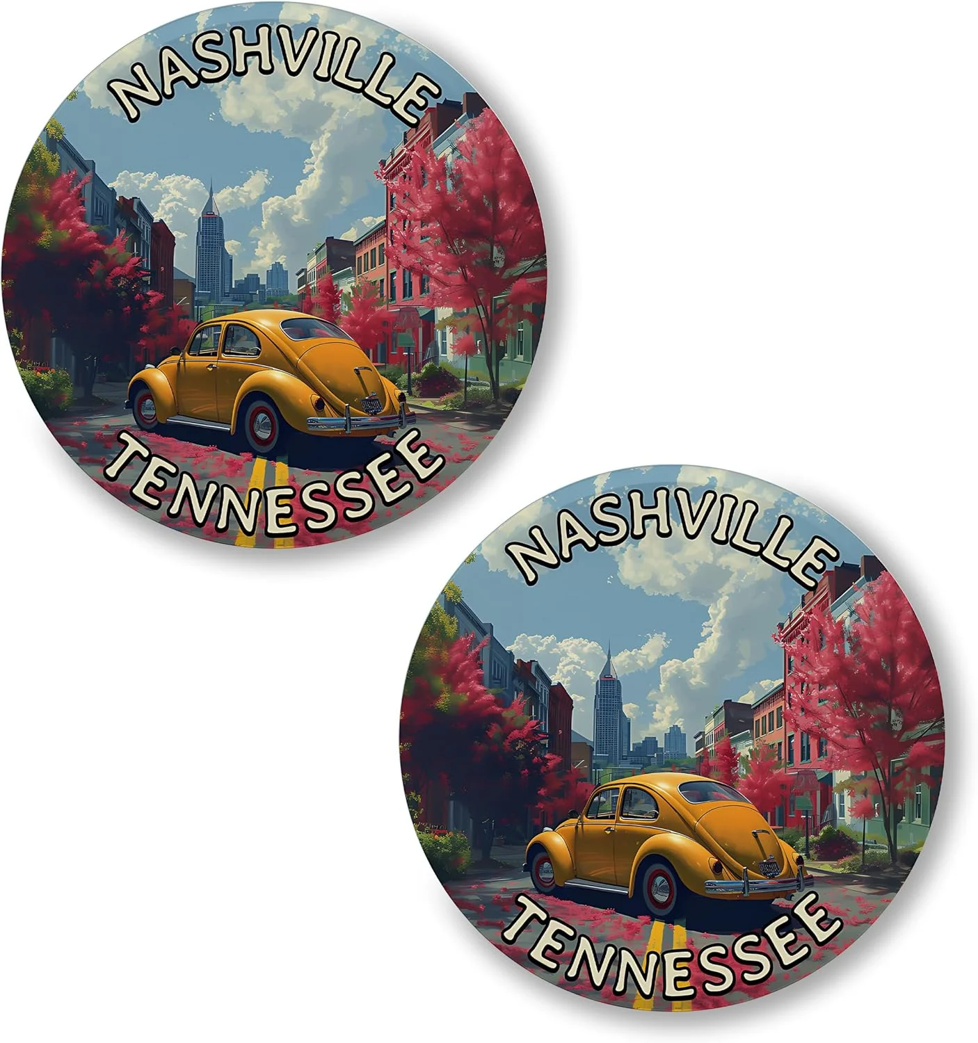 دکمه های سنجاقی 2 عددی No Thorns Media Nashville Tennessee 2.25 اینچی - پین های سرگرم کننده برای لباس، کوله پشتی، کلاه و ژاکت - نشان های یقه کارتونی، یکپارچهسازی با سیستمعامل و پانک، شعارها و پین های مهمانی ID45000
