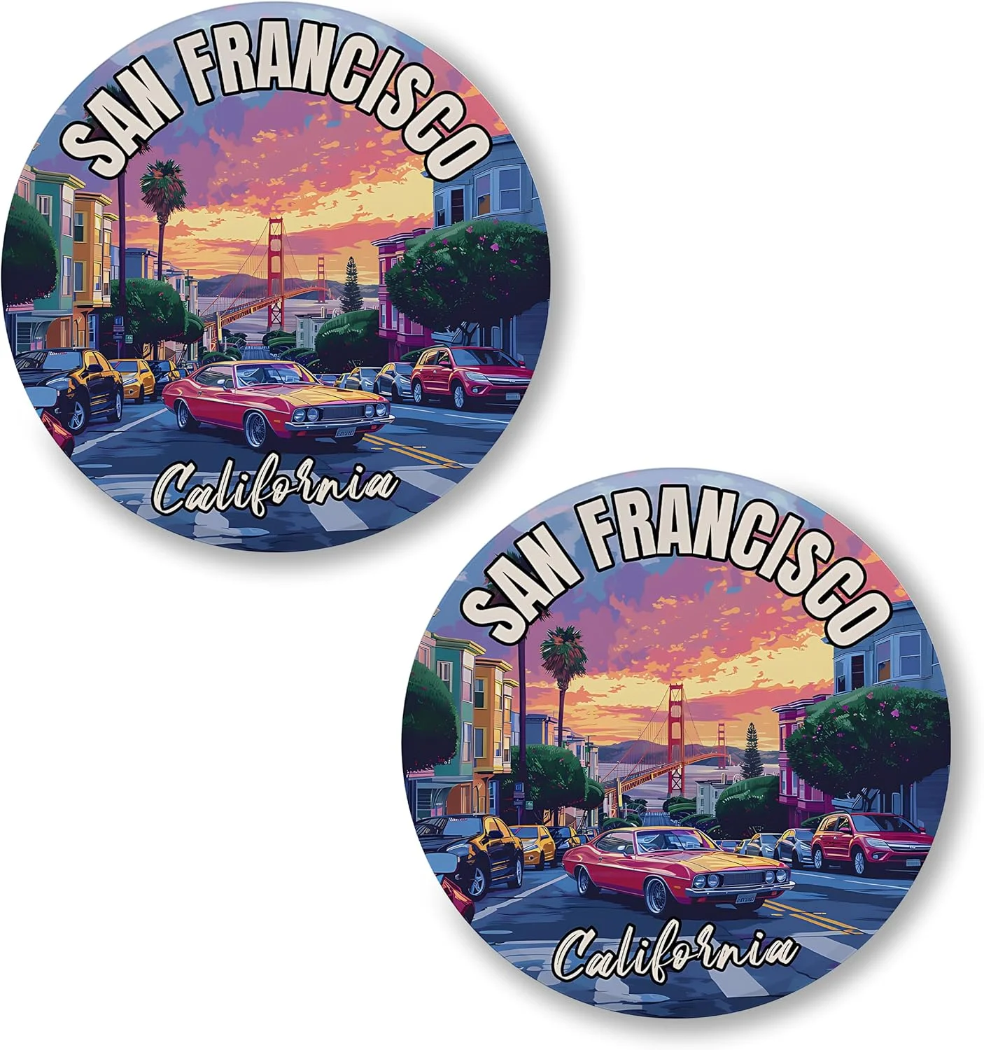 دکمه های سنجاقی 2 عددی No Thorns Media San Francisco California 2.25 اینچی - پین های سرگرم کننده برای لباس، کوله پشتی، کلاه و ژاکت - نشان های یقه کارتونی، یکپارچهسازی با سیستمعامل و پانک، شعارها و پین های مهمانی ID45000
