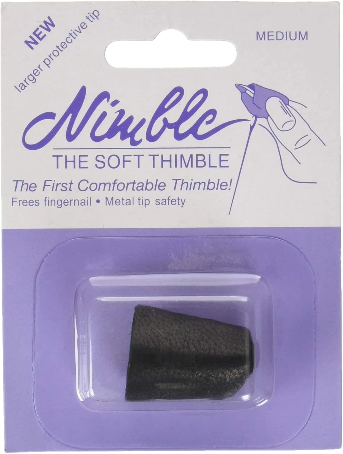 Nimble Thimble Leather with Metal Tip, Multi-Colour, 1.93 x 7.56 x 10.03 cm