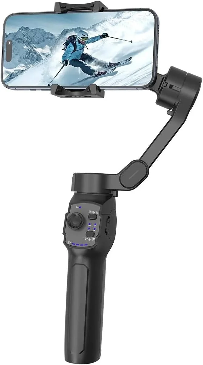 گیمبال 3 محوره Porodo با چراغ LED - مشکی