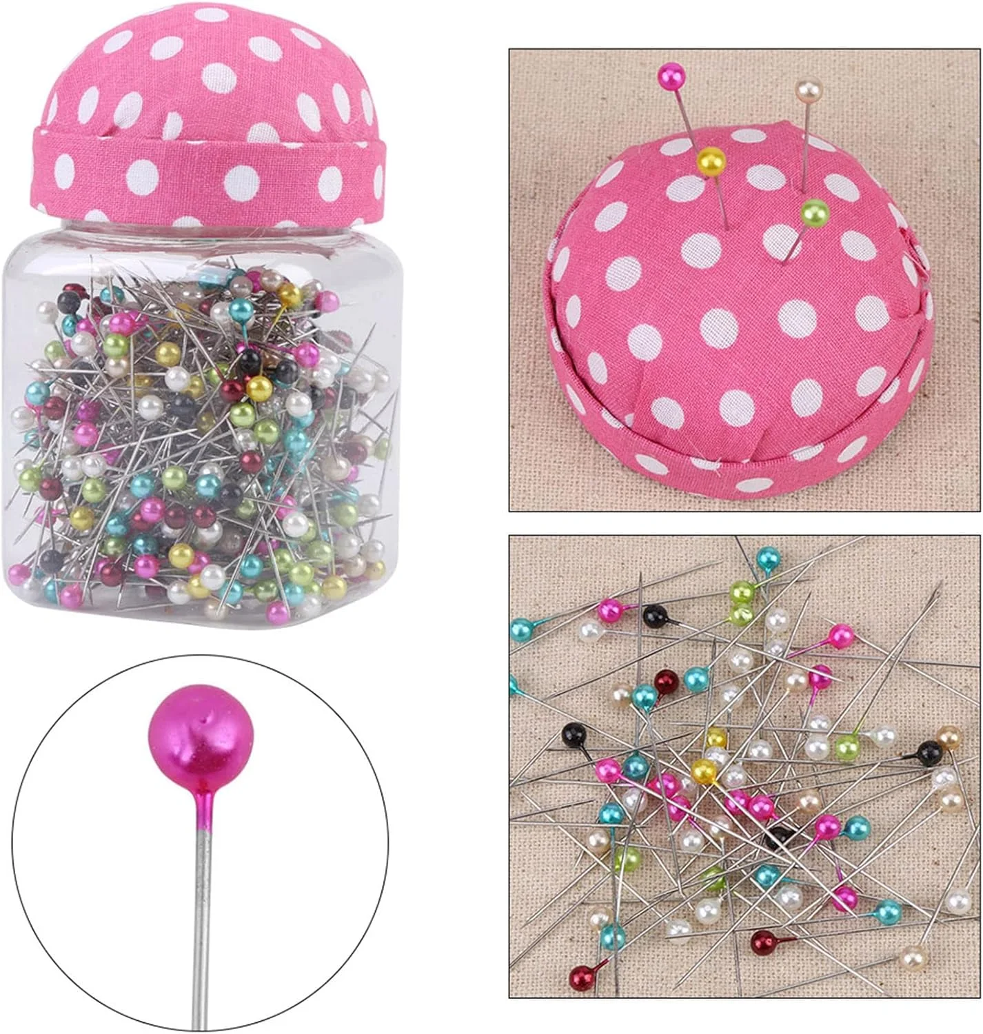 Pack of 500 Bead Needles Quilting Needles in Fabric Covered Pin Cushion Bottle Sewing Craft Bead Needles Pin Cushion for Sewing Quilting Crafts Pack of 500 Bead Needles Quilting Needles in Fabric Covered Pin Cushion Bottle Sewing Craft Bead Needles Pin Cushion for Sewing Quilting Crafts