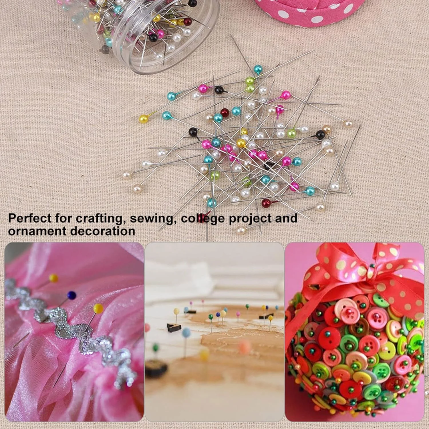 Pack of 500 Bead Needles Quilting Needles in Fabric Covered Pin Cushion Bottle Sewing Craft Bead Needles Pin Cushion for Sewing Quilting Crafts Pack of 500 Bead Needles Quilting Needles in Fabric Covered Pin Cushion Bottle Sewing Craft Bead Needles Pin Cushion for Sewing Quilting Crafts