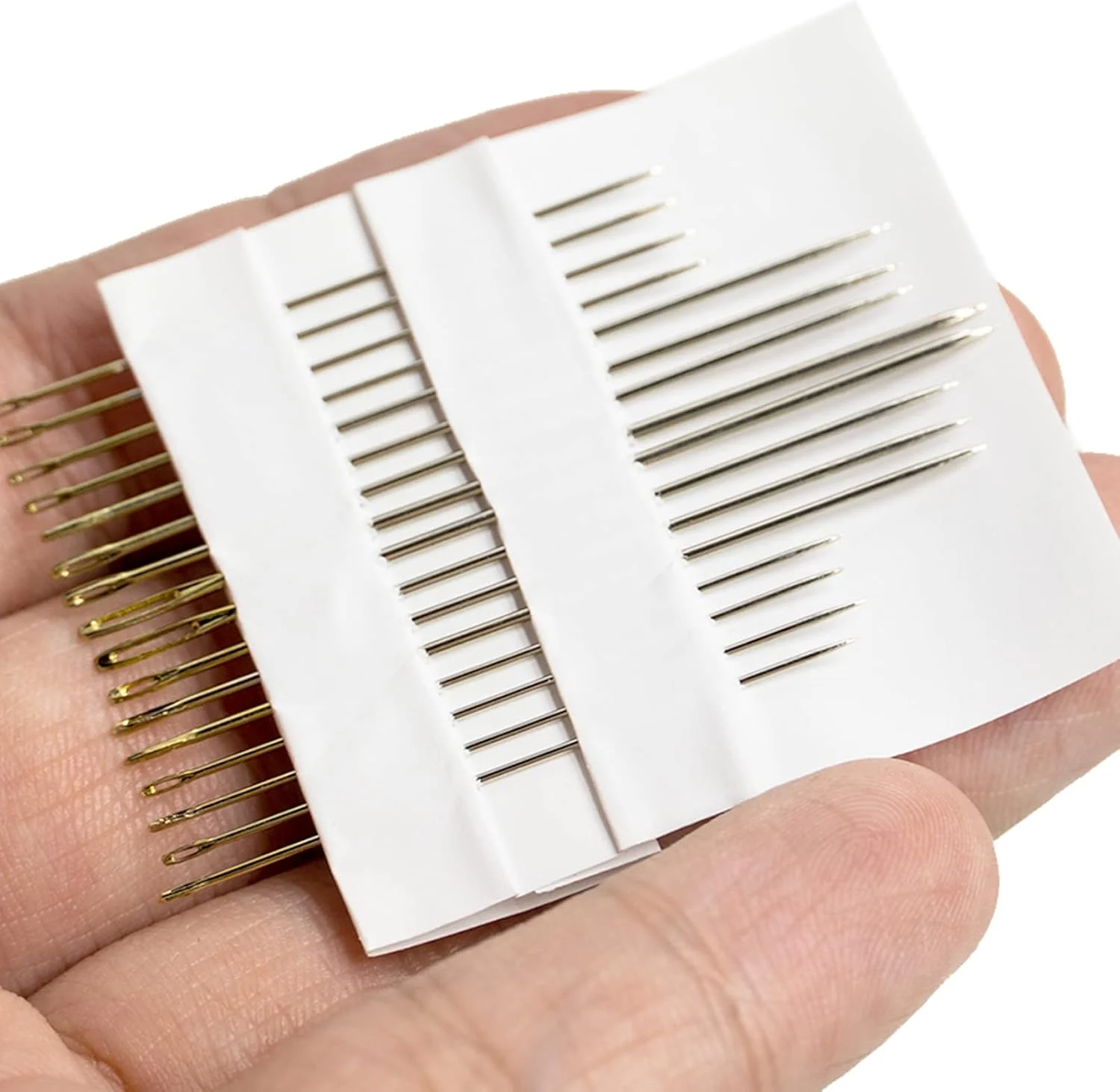 32 PCS Sewing Needles Large Eye Sharp Point with 2 Threader, Gold plating Process 3 Sizes (3.8cm/4.7cm/5.5cm), Embroidery Needles Hand Sewing with a Threader 32 PCS Sewing Needles Large Eye Sharp Point with 2 Threader, Gold plating Process 3 Sizes (3.8cm/4.7cm/5.5cm), Embroidery Needles Hand Sewing with a Threader