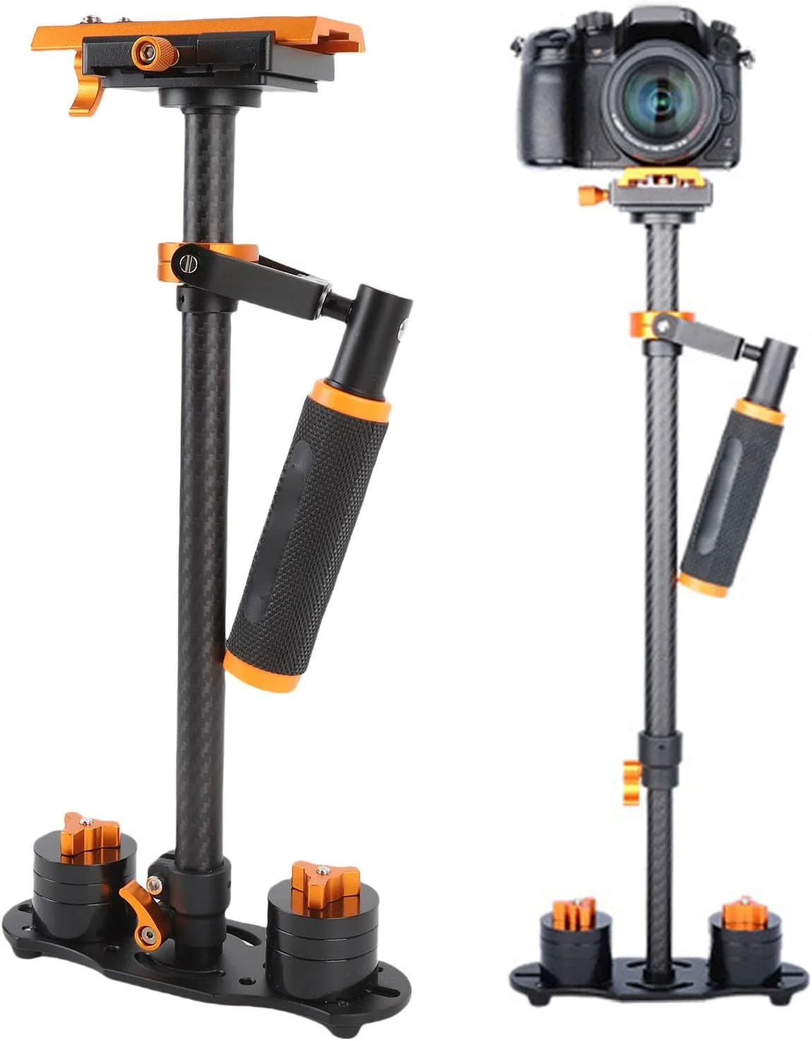 استابلایزر دوربین DSLR سه محوره دستی Bewinner با میله مرکزی تلسکوپی، استابلایزر دوربین DSLR برای پخش زنده ویدئو DV، گیمبال جمع و جور برای ولاگ