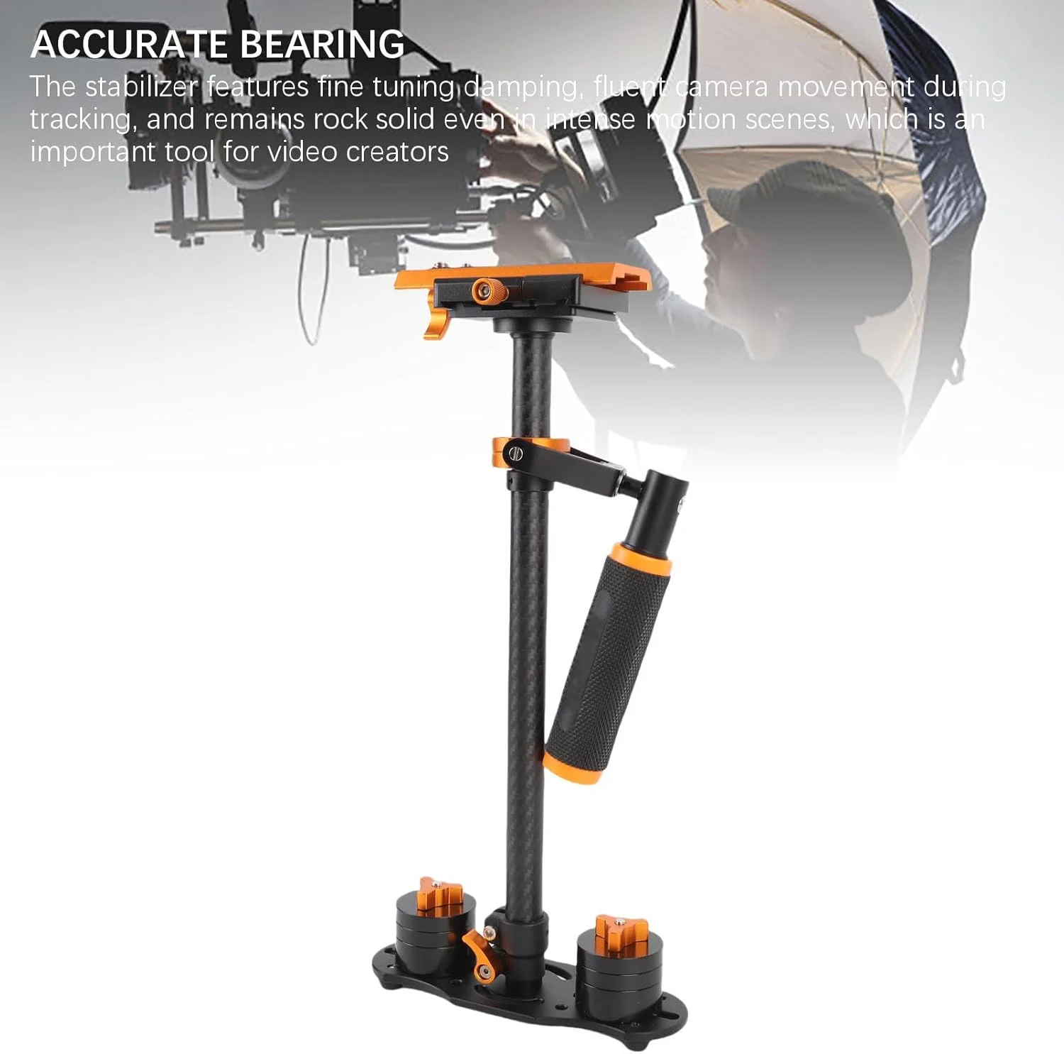 استابلایزر دوربین DSLR سه محوره دستی Bewinner با میله مرکزی تلسکوپی، استابلایزر دوربین DSLR برای پخش زنده ویدئو DV، گیمبال جمع و جور برای ولاگ