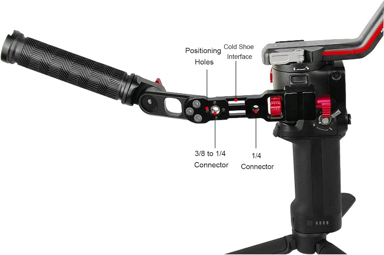 دسته نگهدارنده گیمبال قابل تنظیم Bewinner - دسته تثبیت کننده اکشن ویدئویی، تثبیت کننده دستی با گیره 1/4 اینچی و مانت کفشک سرد برای گیمبال دوربین دسته نگهدارنده گیمبال قابل تنظیم Bewinner - دسته تثبیت کننده اکشن ویدئویی، تثبیت کننده دستی با گیره 1/4 اینچی و مانت کفشک سرد برای گیمبال دوربین