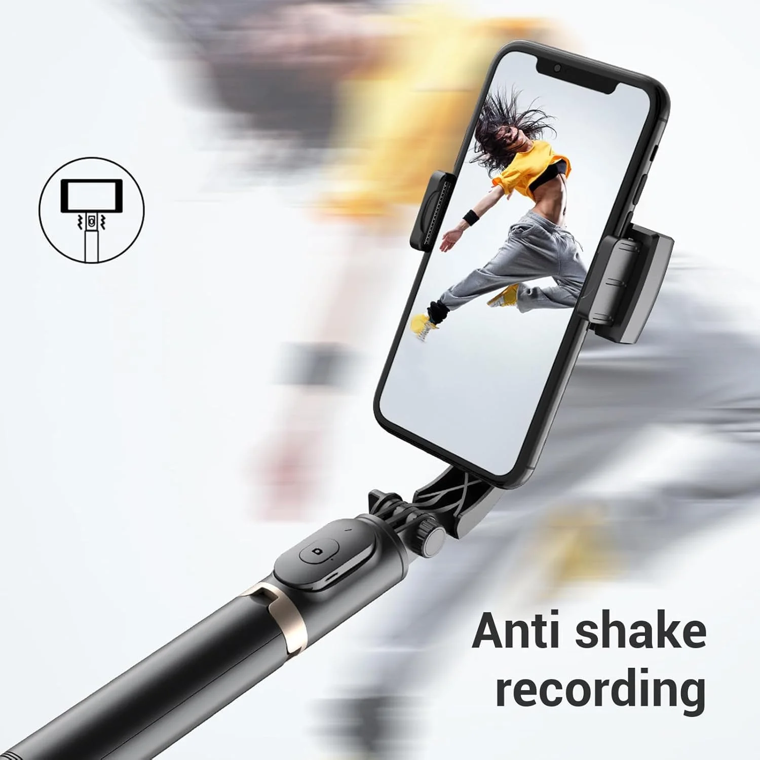 لرزشگیر گیمبال Bewinner برای تلفن هوشمند، تک محور چند منظوره با چرخش 360 درجه خودکار، سه پایه با ریموت کنترل بی سیم، نگهدارنده تلفن همراه قابل حمل، گیمبال تک محور تعادل خودکار برای Tiktok Vlog