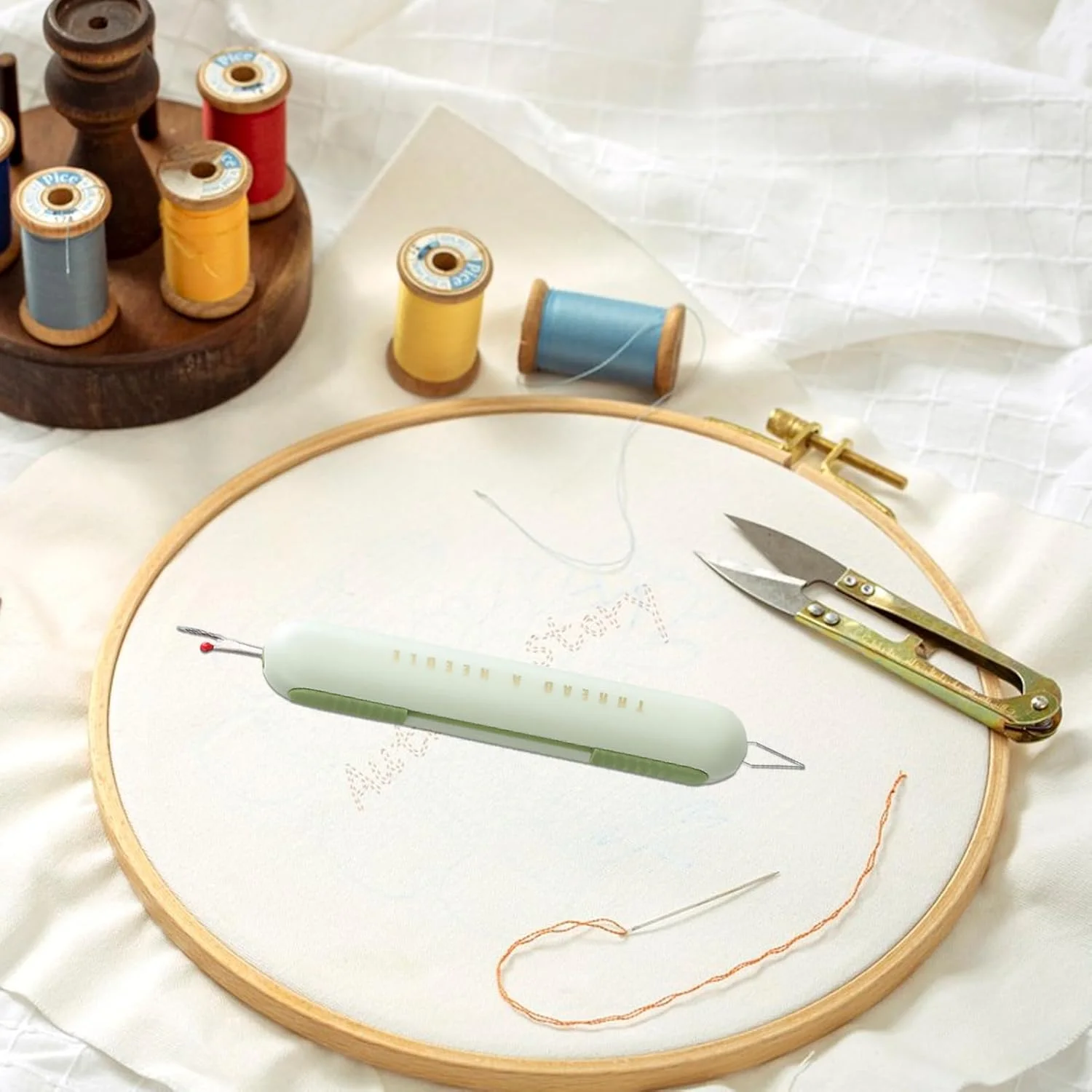 سوزن نخ کن | 2 در 1 شکافنده درز و سوزن نخ کن - لوازم جانبی نخ کشی سریع برای لوازم خانگی، گلدوزی، لحاف دوزی، بافندگی سوزن نخ کن | 2 در 1 شکافنده درز و سوزن نخ کن - لوازم جانبی نخ کشی سریع برای لوازم خانگی، گلدوزی، لحاف دوزی، بافندگی