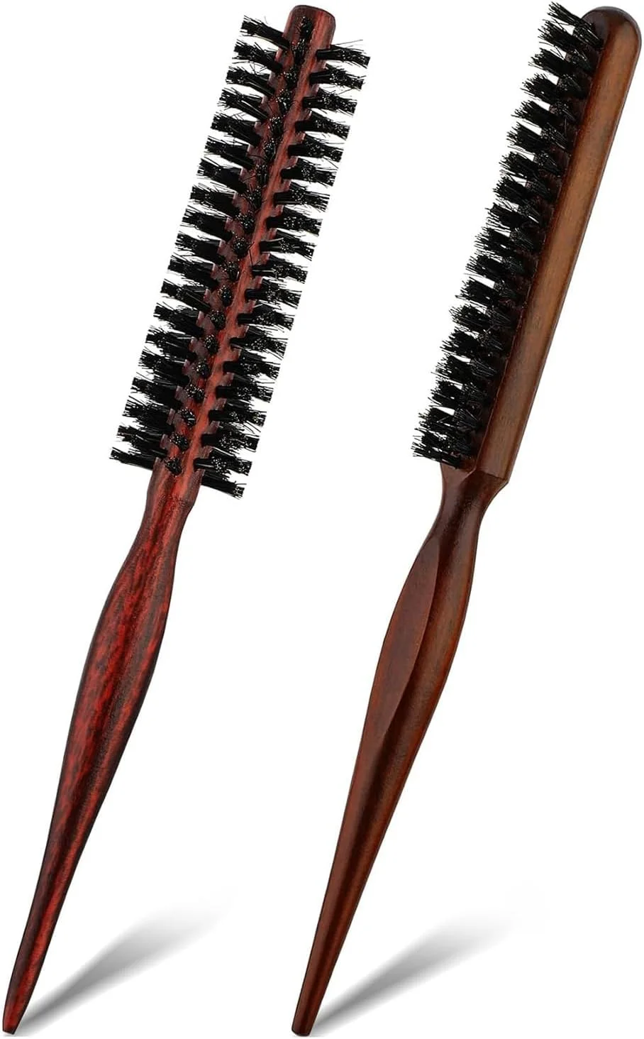 مجموعه دو عددی برس مو چوبی CyanCloud، برس گرد و شانه پوش دهنده، برس مویی برای خشک کردن با سشوار، حالت دادن به موهای فر و مراقبت از ریش، موهای نرم و طبیعی برای موهای کوتاه/نازک، مناسب برای خانم ها و آقایان