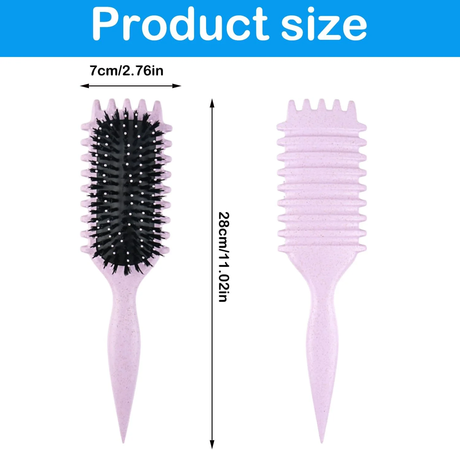 برس موی فر، برس فر کننده، جدیدترین برس حالت دهنده موی فر 2024 برای باز کردن گره، حالت دادن و مشخص کردن فرها برای زنان و مردان (بنفش)