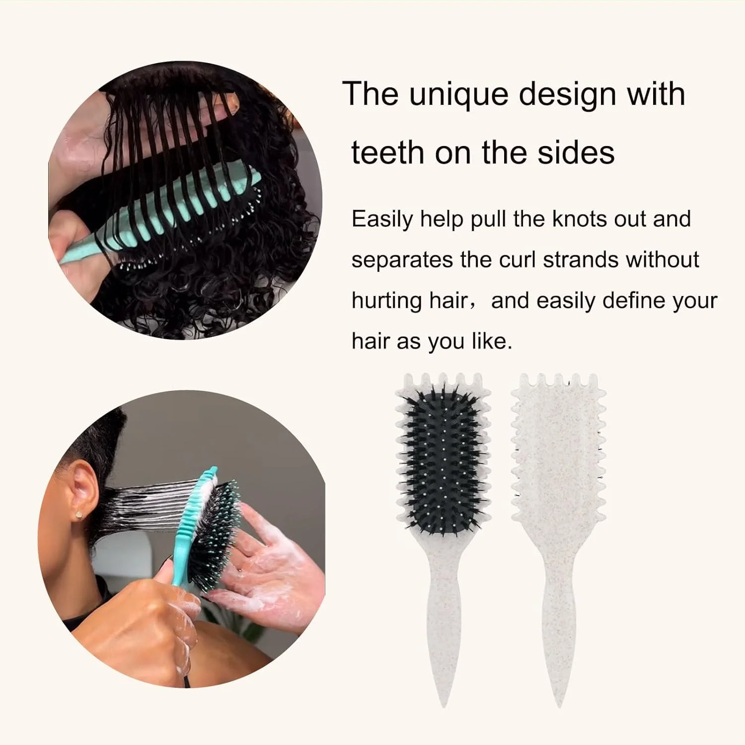 برس موی فر، برس حالت دهنده و لیفت لبه مو - ابزار حالت دهنده 5 در 1 برای فر، موج و حلقه های بدون وز، بژ برس موی فر، برس حالت دهنده و لیفت لبه مو - ابزار حالت دهنده 5 در 1 برای فر، موج و حلقه های بدون وز، بژ