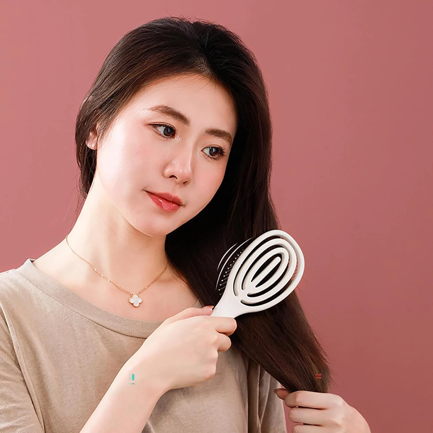 برس موی فر با دندانه - برس نایلونی توخالی برای باز کردن گره موهای خیس و خشک، مناسب برای زنان، مردان و کودکان، ایده آل برای شانه کردن، حالت دادن و مسافرت