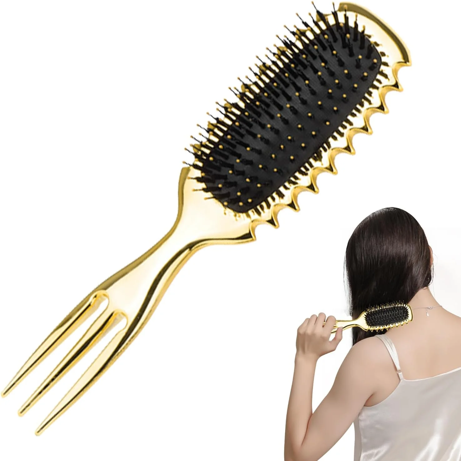 برس حالت دهنده موی فر | برس حالت دهنده موی فر - شانه ماساژور حالت دهنده موی فر قابل حمل برای مسافرت، خانه، مدرسه، سفر کاری در فضای باز