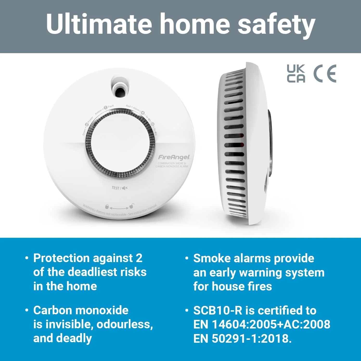 آلارم دود و مونوکسید کربن FireAngel SCB10-R، سفید آلارم دود و مونوکسید کربن FireAngel SCB10-R، سفید