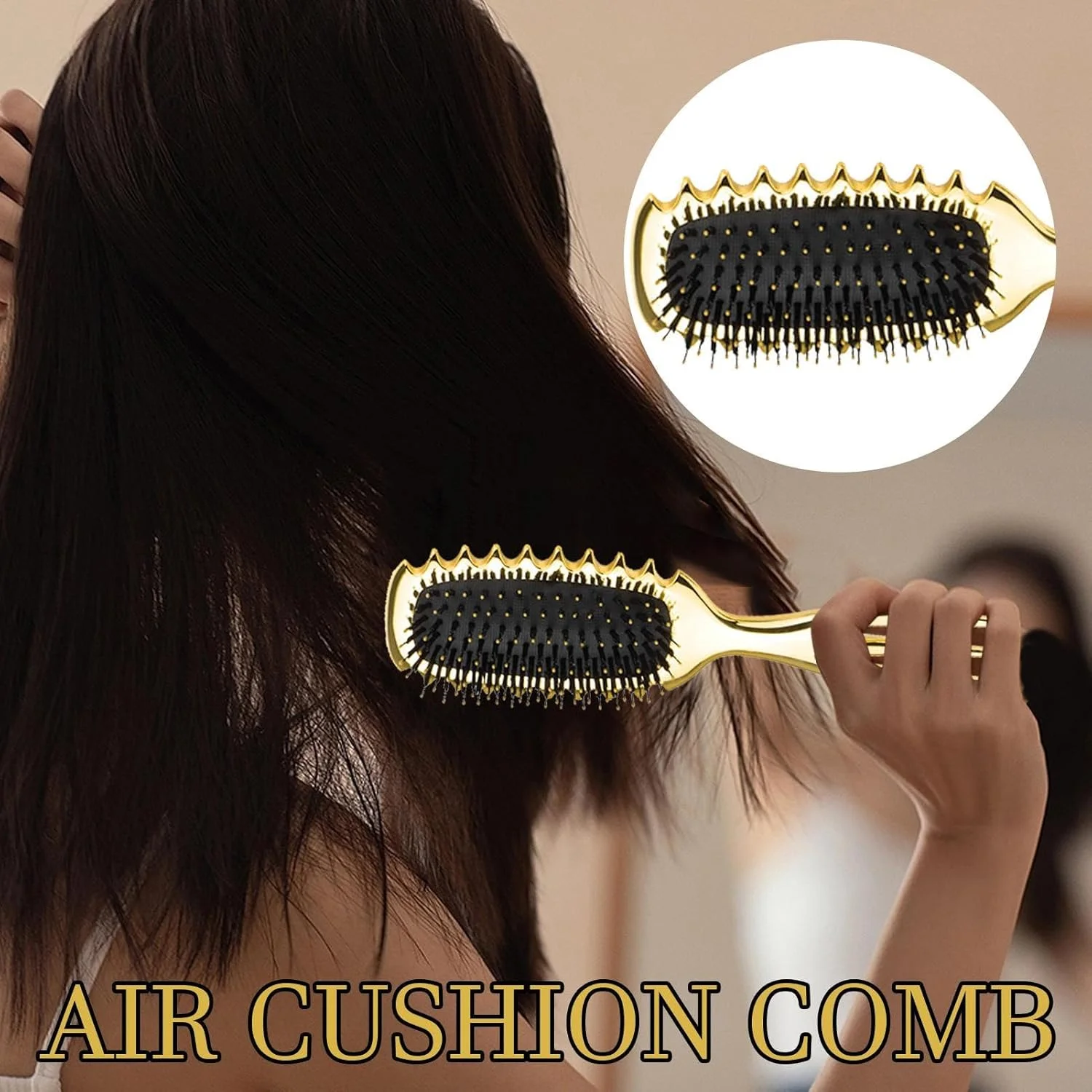 برس حالت دهنده موی فر | برس حالت دهنده موی فر - شانه ماساژور حالت دهنده موی فر قابل حمل برای مسافرت، خانه، مدرسه، سفر کاری در فضای باز