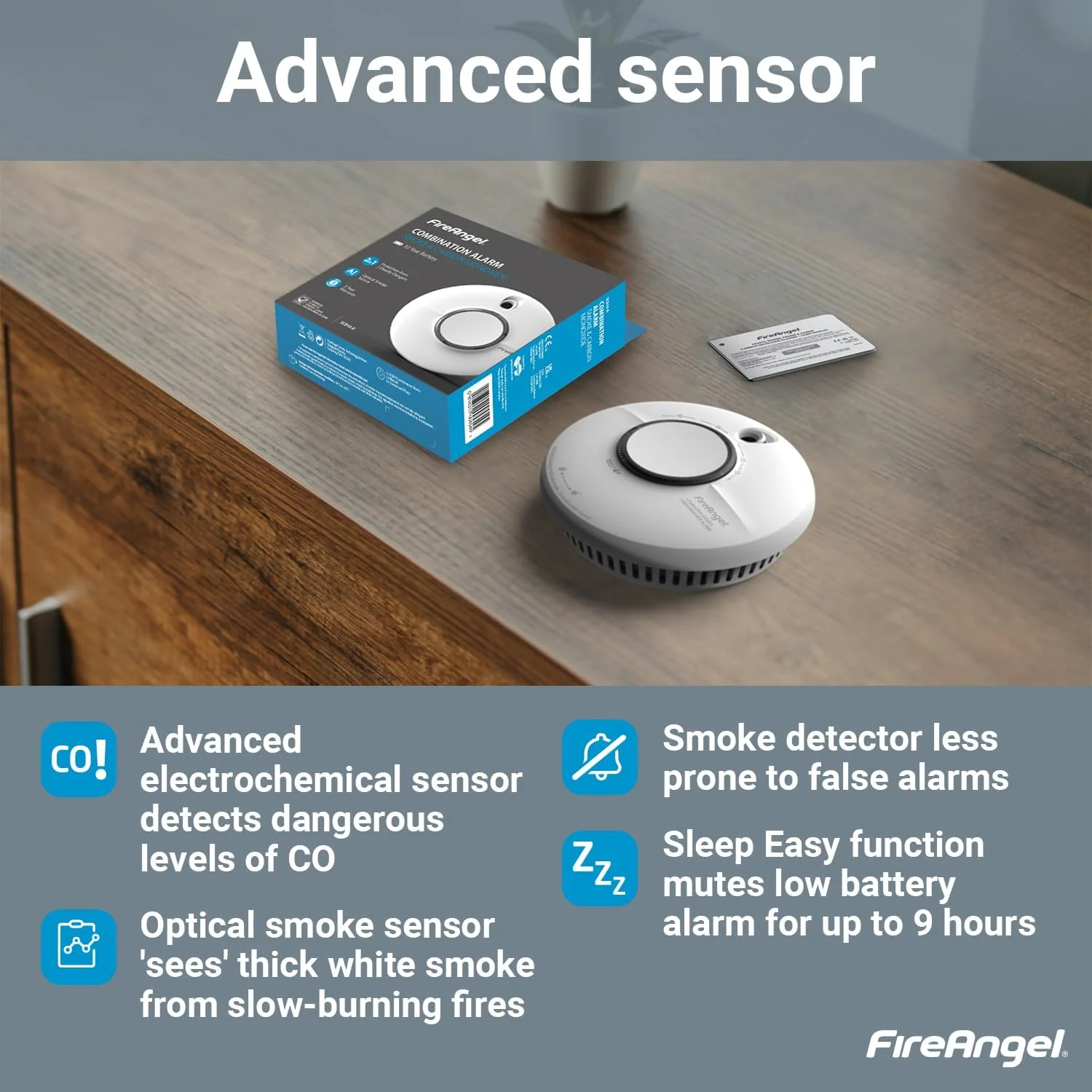 آلارم دود و مونوکسید کربن FireAngel SCB10-R، سفید آلارم دود و مونوکسید کربن FireAngel SCB10-R، سفید