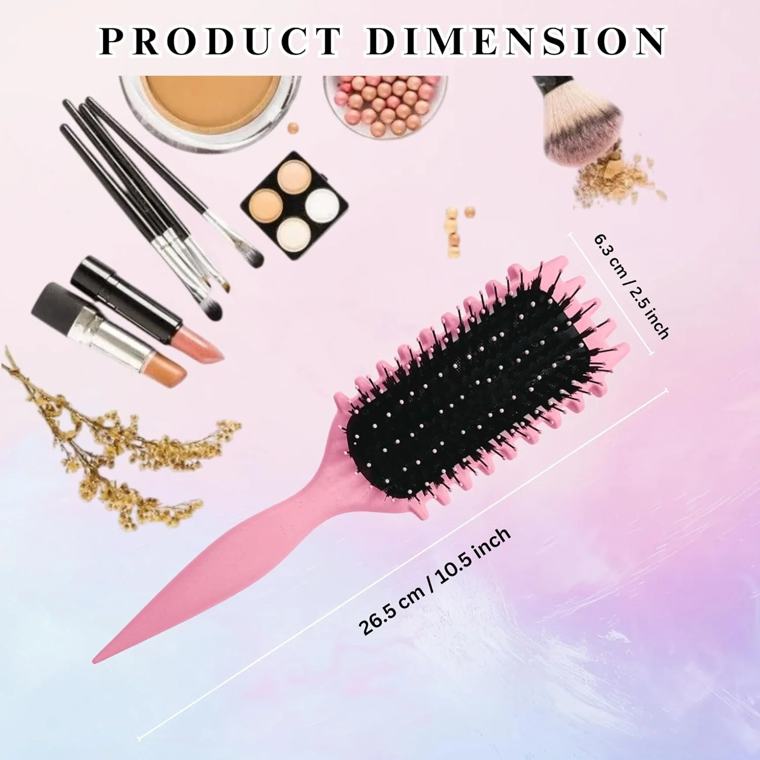 برس حالت دهنده فر، برس موی فر جدید و با کیفیت، برس موی فر برای موهای خیس برای حالت دادن و مشخص کردن فرها برای زنان و مردان، برس های حالت دهنده برای موهای فر (صورتی)