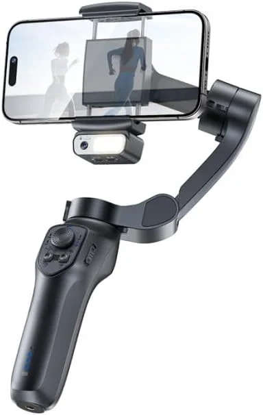 گیمبال تثبیت کننده 3 محوره Yesido SF21 با قابلیت ردیابی چهره و دوربین، باتری قدرتمند داخلی و نور اضافی