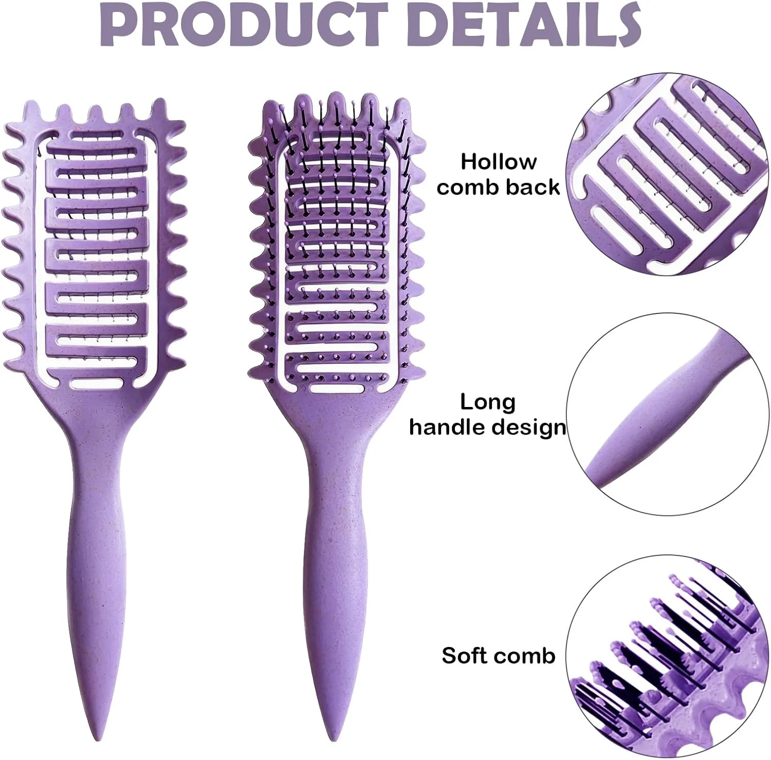 برس حالت دهنده فر، برس مو فرفری با موهای نرم برای موهای فر، برس حالت دهی و مشخص کننده فر، برس مو فرفری مناسب برای انواع مو (بنفش) برس حالت دهنده فر، برس مو فرفری با موهای نرم برای موهای فر، برس حالت دهی و مشخص کننده فر، برس مو فرفری مناسب برای انواع مو (بنفش)