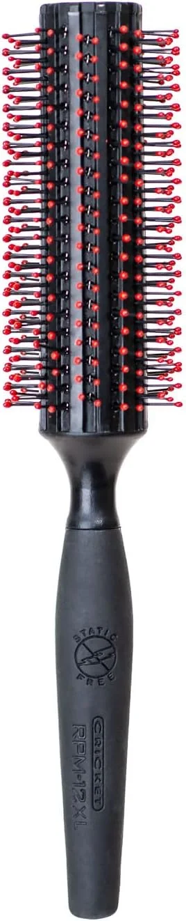 برس گرد مو 12 ردیفه Cricket Static Free RPM - فر کردن، خشک کردن و حالت دادن آسان مو، ایده آل برای حجم دادن و ایجاد ظاهری صاف، مناسب برای انواع مو، هدیه ای عالی برای روز مادر